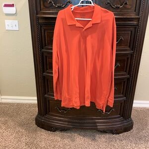 L.L. Bean Orange Long Sleeve Polo Shirt